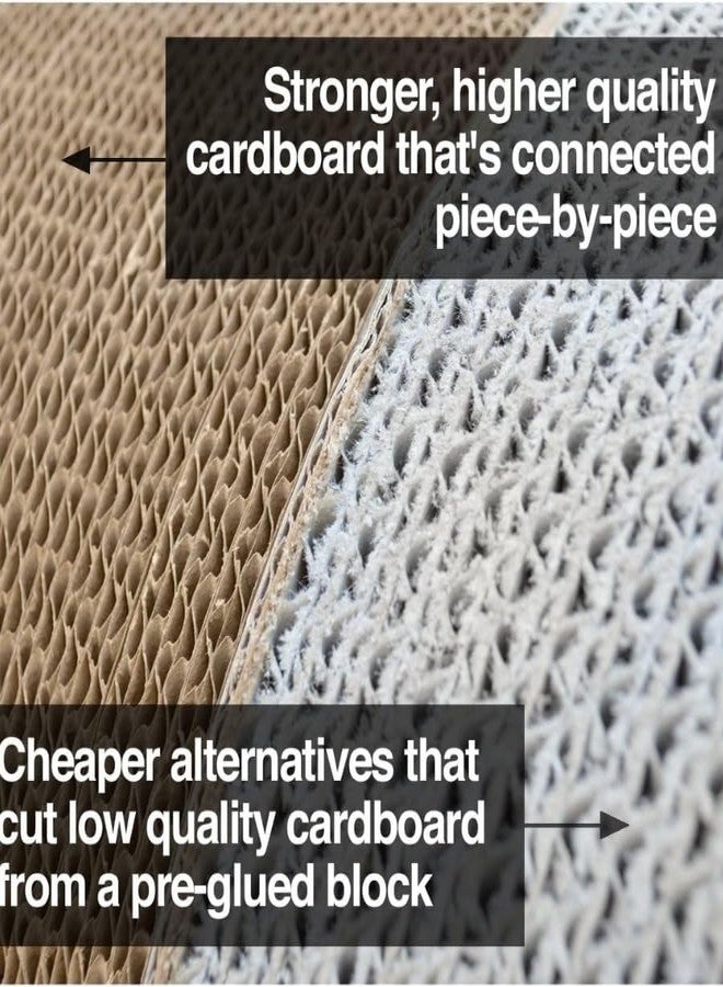 KittuPet كرسي خدش للقطط من كيتو بيت، مصنوع من الكرتون المموج المتين، بتصميم مرح ونابض بالحياة - شكل مموج مريح، صديق للبيئة، يحمي الأثاث. عبوة من قطعة واحدة كبيرة الحجم، ذات سطح مموج ثقيل. - Image 4